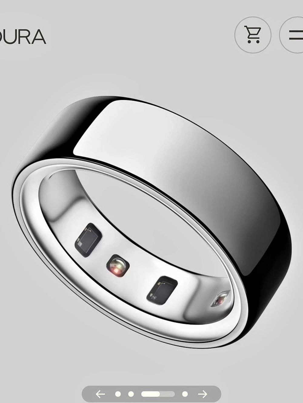 Oura Ring Gen 4 Silver Smart Ring Size 8